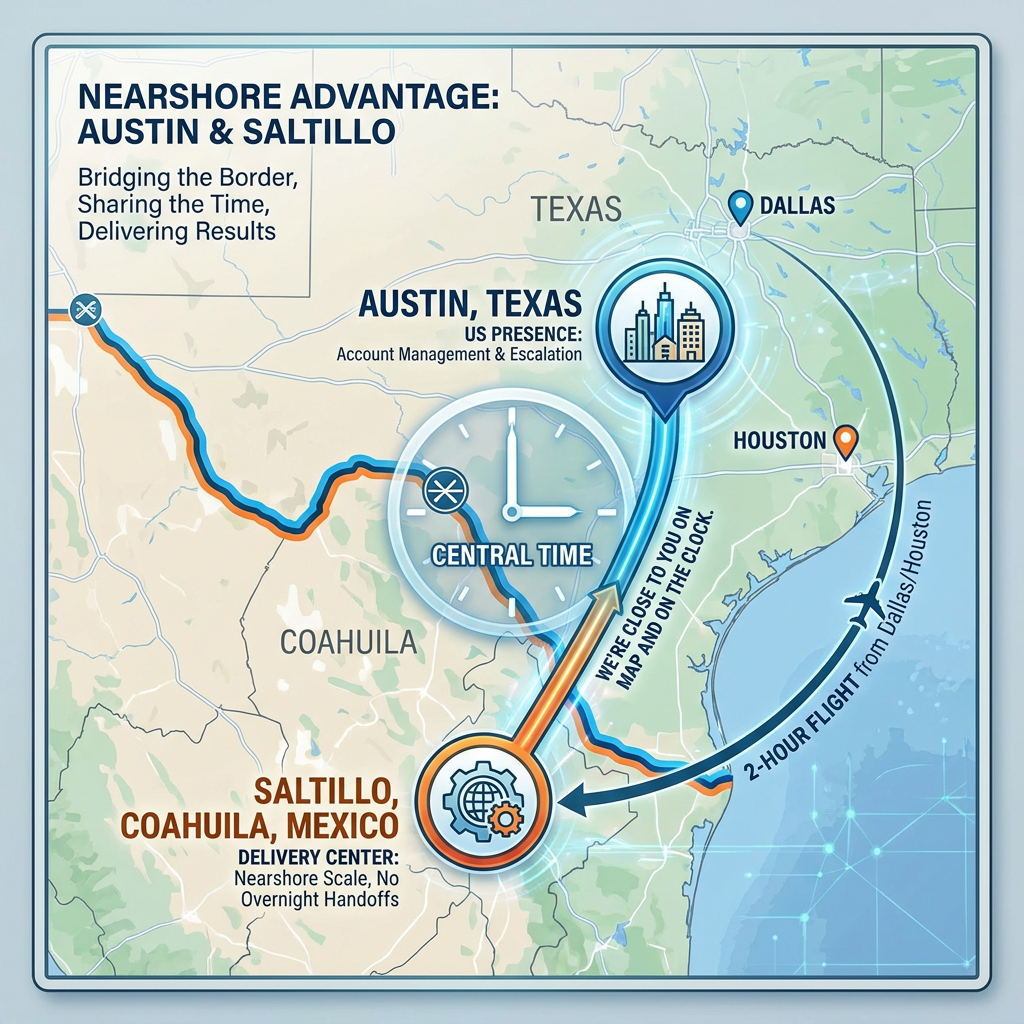 Strategic Nearshore Advantage - Austin, Texas and Saltillo, Mexico