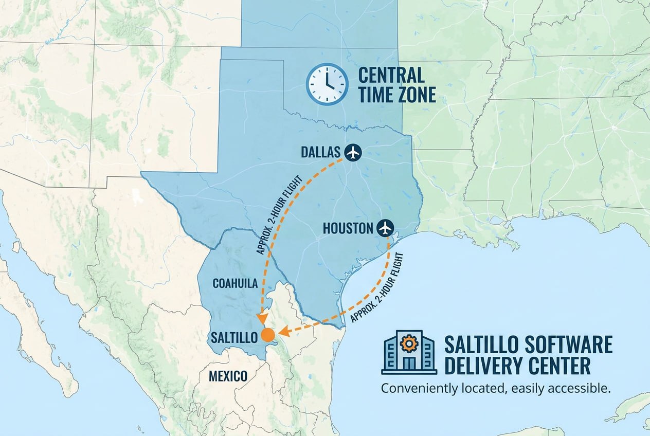 Saltillo Software Delivery Center Map